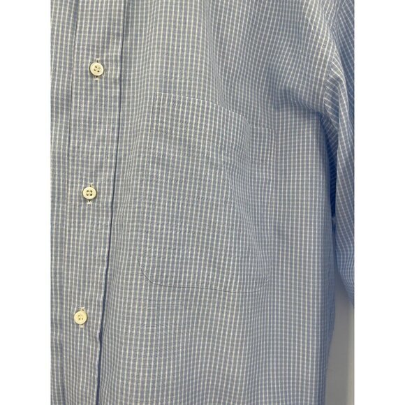 Ermenegildo Zegna Mens Blue & White Striped Button-Up‎ Dress Shirt 46x16.5 - Picture 6 of 10